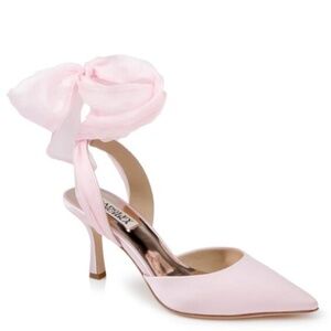 Badgley Mischka Blaze Satin Bow Stiletto Heels Size 6.5
